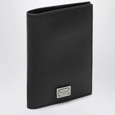 DOLCE & GABBANA MEN'S PASSPORT HOLDER WITH LOGO PLAQUE