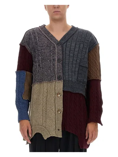 Dolce & Gabbana Patchwork Cardigan In Gray