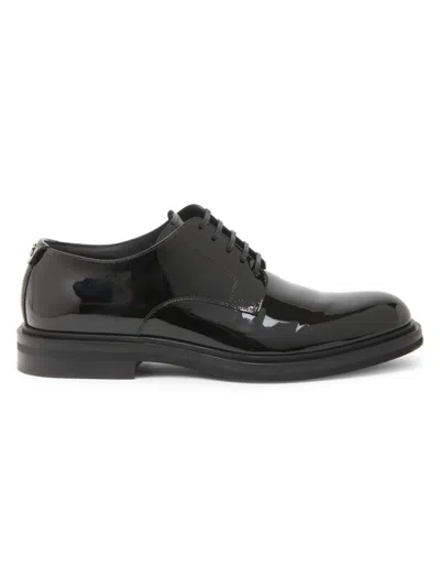 Dolce & Gabbana Men's Patent Leather Derby Shoes In Black