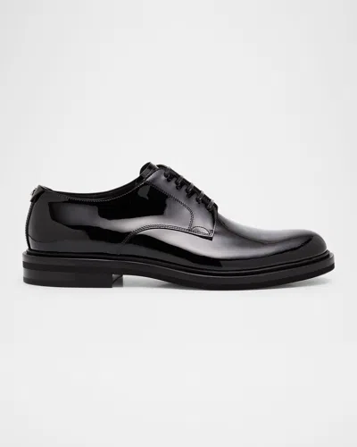 DOLCE & GABBANA MEN'S PATENT LEATHER DERBY SHOES