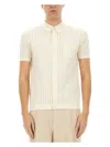 Dolce & Gabbana Perforated Cotton Knit Shirt In White