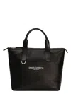 Dolce & Gabbana Dolce&gabbana Men Small Leather Shopping Bag With Logo In Black