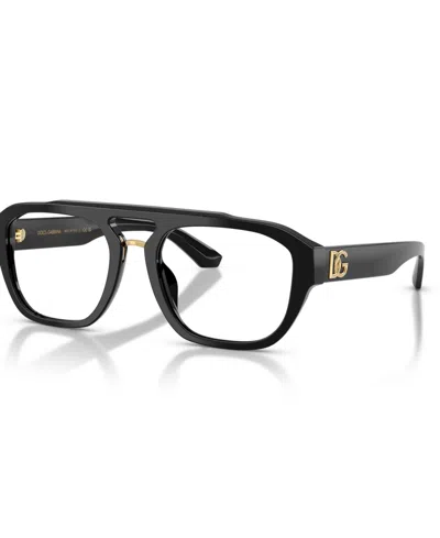 Dolce & Gabbana Men's Pilot Eyeglasses, Dg3415 In Black