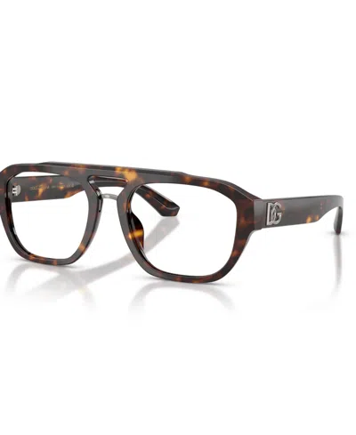 Dolce & Gabbana Men's Pilot Eyeglasses, Dg3415 In Brown
