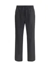 Dolce & Gabbana Stripe-pattern Drawstring Trousers In Black