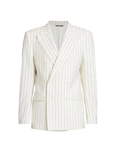 Dolce & Gabbana Pinstriped Double-breasted Blazer In Rigato