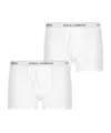 Dolce & Gabbana Men's Plain Cotton Stretch Boxers, 2-pack In White