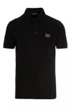 Dolce & Gabbana Dark Gray Logo Plaque Cotton Men Polo Shirt T-shirt In Black