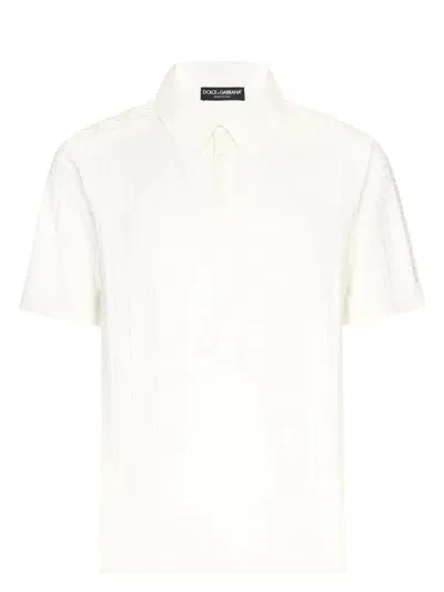 Dolce & Gabbana Men's Polo Manica Corta T-shirt In Bianconatr