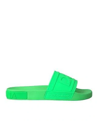 Pre-owned Dolce & Gabbana Men's Pool Slides Green - Sandals -size 42