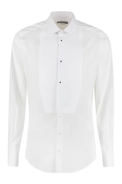 DOLCE & GABBANA MEN'S POPLIN TUXEDO SHIRT