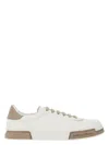 Dolce & Gabbana Portofino Yatch Sneakers In Calfskin Color White And Dove Grey In White