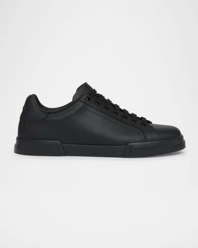 DOLCE & GABBANA MEN'S PORTOFINO CALFSKIN LOW-TOP SNEAKERS