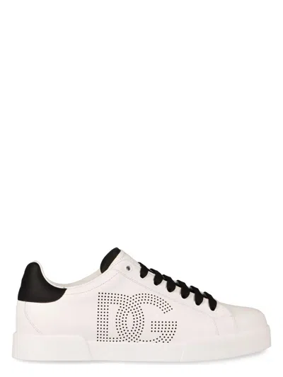 DOLCE & GABBANA MEN'S PORTOFINO LEATHER LOW-TOP SNEAKERS