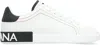 Dolce & Gabbana Portofino Leather Sneakers With Rubberized Logo Shoes In White