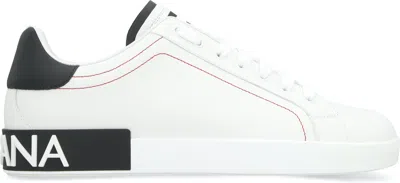 DOLCE & GABBANA MEN'S PORTOFINO LEATHER LOW-TOP SNEAKERS