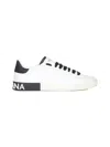 Dolce & Gabbana Portofino Leather Sneakers With Rubberized Logo Shoes