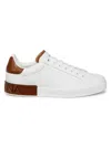 Dolce & Gabbana Men's Portofino Leather Sneakers In White