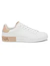 Dolce & Gabbana Portofino White Low Top Sneakers With Logo Lettering On The Tongue And Contrasting Heel With Logo Le