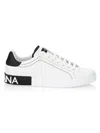 Dolce & Gabbana Calfskin Nappa Portofino Sneakers For Men In White
