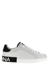 Dolce & Gabbana Portofino Leather Sneakers With Rubberized Logo Shoes