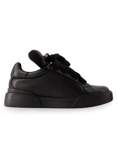 Dolce & Gabbana Men's Portofino Sneakers In Black