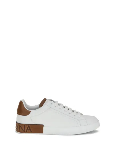 Dolce & Gabbana Men Portofino Sneakers In Brown