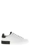 Dolce & Gabbana White Leather Portofino Sneakers In White
