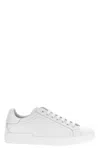 Dolce & Gabbana Leather Sneakers With Logo In White