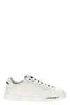 Dolce & Gabbana Leather Sneakers With Lateral Logo Patch In White