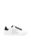 Dolce & Gabbana White And Black Leather Sneakers In White