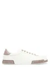 Dolce & Gabbana Portofino Yatch Sneakers In Calfskin Color White And Dove Grey In Red