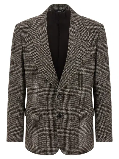 DOLCE & GABBANA DOLCE & GABBANA MEN PRINCE OF WALES WOOL BLAZER