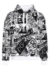 Dolce & Gabbana Graffiti Print Hooded Sweatshirt In Multicolor