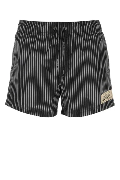 Dolce & Gabbana Men Printed Polyester Swimming Shorts In Multi