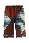Dolce & Gabbana Printed Silk Bermuda Shorts Set In Multicolor