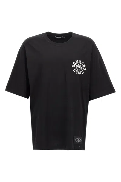 Dolce & Gabbana Men Printed T-shirt In Black