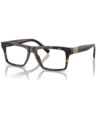Dolce & Gabbana Men's Rectangle Eyeglasses, Dg3368 54 In Havana