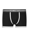 Dolce & Gabbana Logo-print Strap Cotton-blend Boxers In Black/white