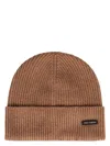 Dolce & Gabbana Men's Ribbed Knit Beanie Hat In Brown