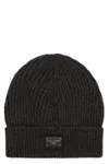 Dolce & Gabbana Ribbed Knit Beanie In Grey