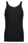 Dolce & Gabbana Marcello Ribbed-knit Tank Top In Black