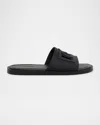 Dolce & Gabbana Black Sandals With Dg Logo Cut-out In Leather Man In Black