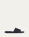 Dolce & Gabbana Navy Rubber Beachwear Pool Slides In Dark Blue