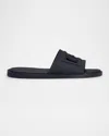Dolce & Gabbana Men's Rubber Beachwear Pool Slides In Dark Blue