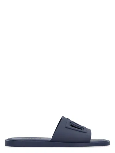 Dolce & Gabbana Men's Rubber Slides In Blue