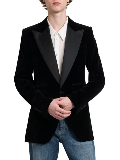 DOLCE & GABBANA MEN'S SATIN-LAPEL VELVET JACKET