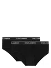 Dolce & Gabbana Men's Set Of Two Cotton Briefs With Logoed Elastic Band In Black
