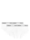 Dolce & Gabbana Set Of Two Cotton Briefs With Logoed Elastic Band In White