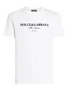 Dolce & Gabbana White Crewneck T-shirt With Logo Lettering Print On The Front In White